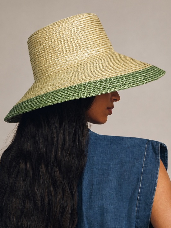Anthropologie Accessories - Anthropologie Wyeth Flower Pot Bucket Hat Straw Green Beach Vacation NEW NWT